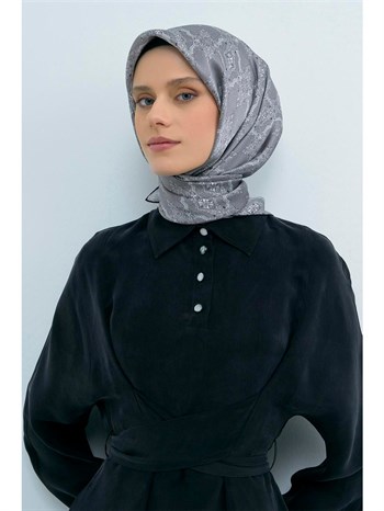 Armine İpek Eşarp 2026 Yaz - 9522-84 Gri Twill
