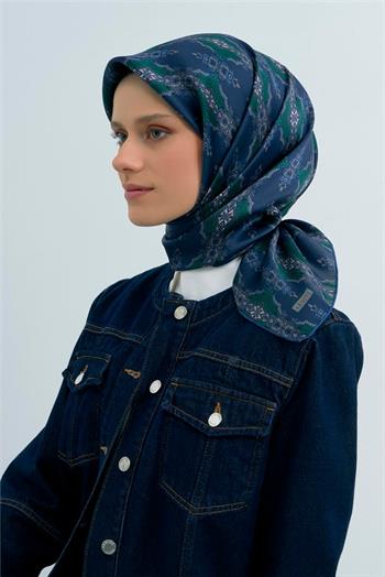 Armine İpek Eşarp 2026 Yaz - 9522-86 Lacivert Twill