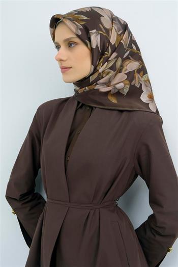 Armine İpek Eşarp 2026 Yaz - 9524-55 Acı Kahve Twill