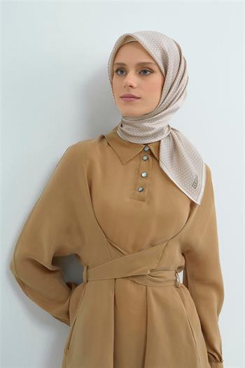 Armine İpek Eşarp 2026 Yaz - 9528-51 Krem Twill