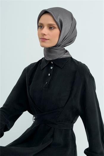 Armine İpek Eşarp 2026 Yaz - 9528-54 Füme Gri Twill
