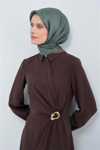 Armine İpek Eşarp 2026 Yaz - 9528-55 Mavi Yeşil Twill