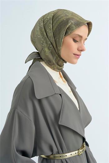 Armine İpek Eşarp 2026 Yaz - 9537-52 Yeşil Twill