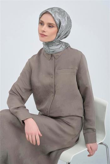 Armine İpek Eşarp 2026 Yaz - 9537-81 Gri Twill