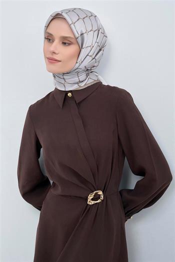 Armine İpek Eşarp 2026 Yaz - 9538-03 Gümüş Twill