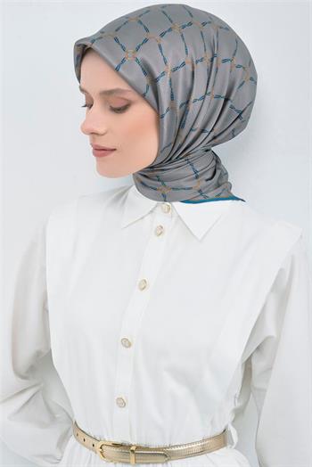Armine İpek Eşarp 2026 Yaz - 9538-83 Koyu Gri Twill