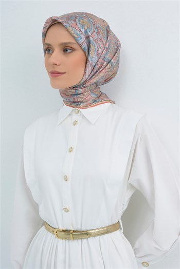 Armine İpek Eşarp 2026 Yaz - 9540-36 Turuncu Twill