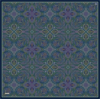 Armine İpek Eşarp 2026 Yaz - 9540-80 Yeşil Mor Twill
