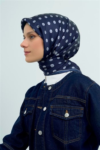 Armine İpek Eşarp 2026 Yaz - 9544-81 Lacivert Twill