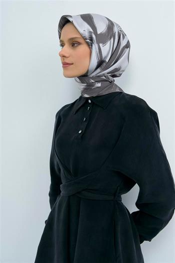 Armine İpek Eşarp 2026 Yaz - 9555-03 Gri Twill