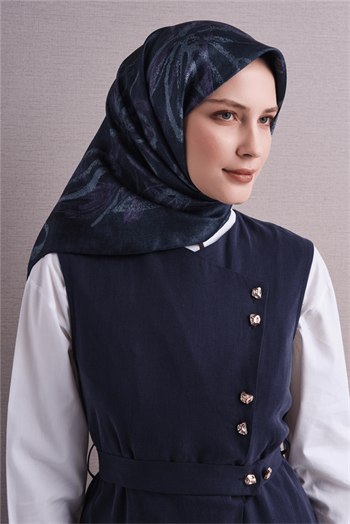 Armine İpek Eşarp 2027 Kış - 9600-31 Lacivert Twill