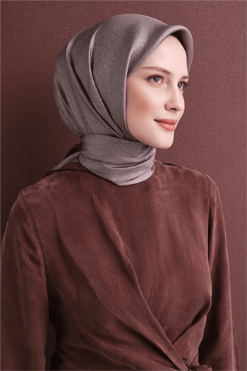 Armine İpek Eşarp 2027 Kış - 9601-34 Kahverengi Vizon Twill