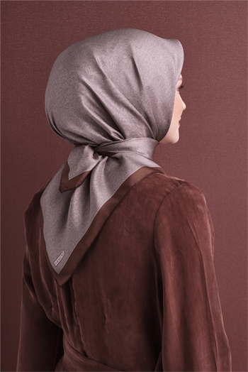 Armine İpek Eşarp 2027 Kış - 9601-34 Kahverengi Vizon Twill