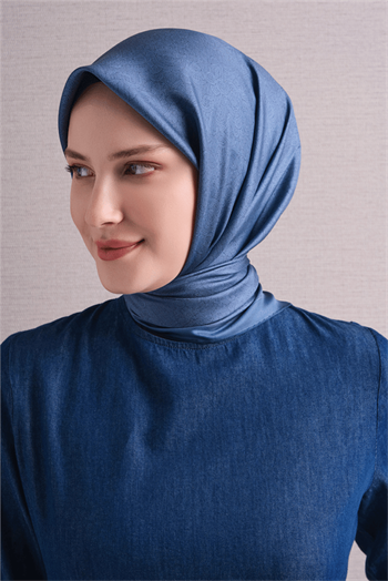 Armine İpek Eşarp 2027 Kış - 9601-81 Mavi Twill