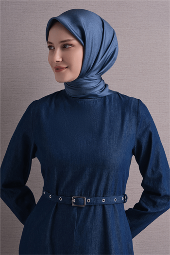 Armine İpek Eşarp 2027 Kış - 9601-81 Mavi Twill