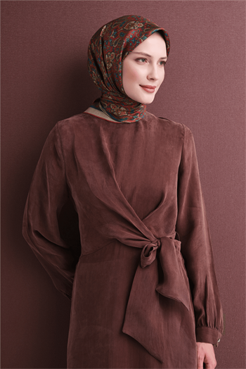 Armine İpek Eşarp 2027 Kış - 9609-03 Kırmızı Twill