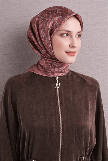 Armine İpek Eşarp 2027 Kış - 9609-51 Pembe Twill