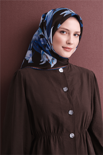 Armine İpek Eşarp 2027 Kış - 9620-51 Acı Kahve Twill