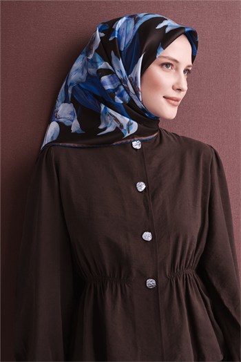 Armine İpek Eşarp 2027 Kış - 9620-51 Acı Kahve Twill