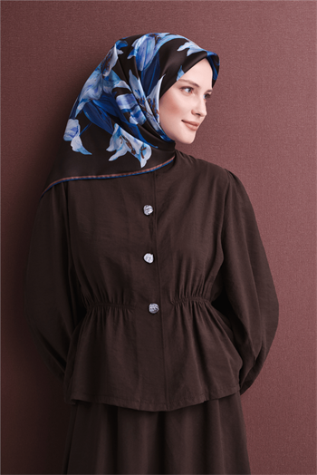 Armine İpek Eşarp 2027 Kış - 9620-51 Acı Kahve Twill