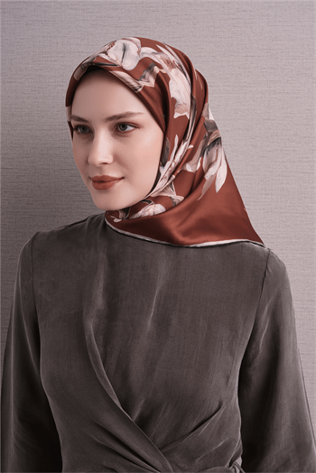 Armine İpek Eşarp 2027 Kış - 9620-54 Kiremit Twill