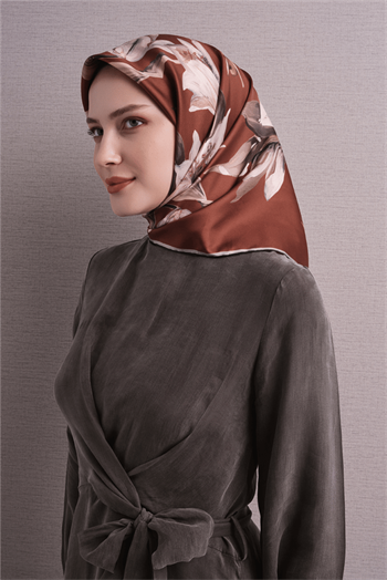 Armine İpek Eşarp 2027 Kış - 9620-54 Kiremit Twill