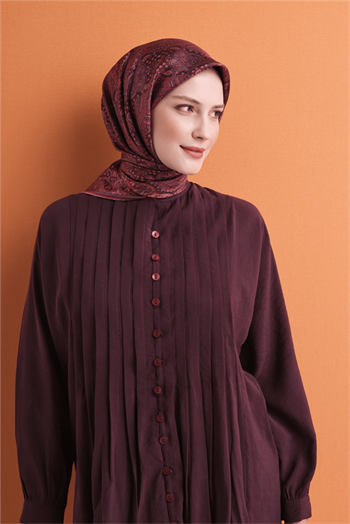 Armine İpek Eşarp 2027 Kış - 9631-33 Bordo Twill