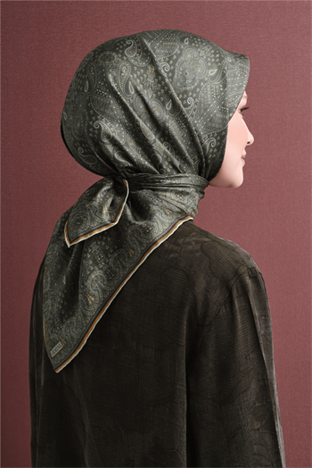 Armine İpek Eşarp 2027 Kış - 9631-52 Haki Twill