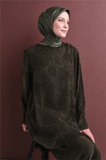 Armine İpek Eşarp 2027 Kış - 9631-52 Haki Twill