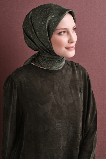 Armine İpek Eşarp 2027 Kış - 9631-52 Haki Twill