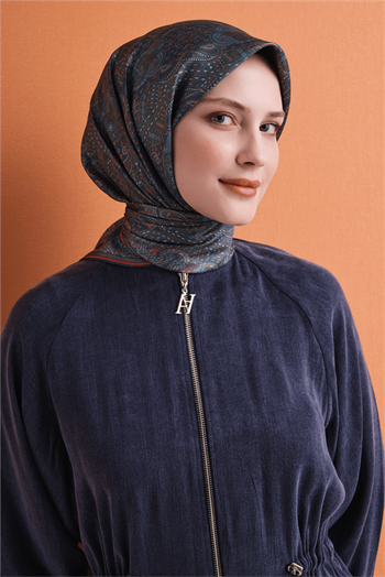 Armine İpek Eşarp 2027 Kış - 9631-53 Koyu Turkuaz Sura