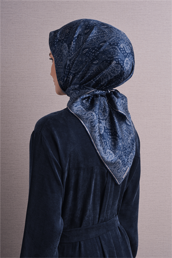 Armine İpek Eşarp 2027 Kış - 9631-84 Lacivert Twill