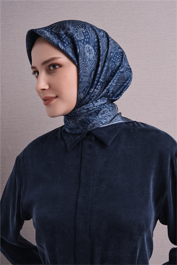 Armine İpek Eşarp 2027 Kış - 9631-84 Lacivert Twill