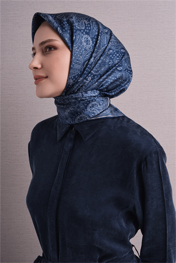 Armine İpek Eşarp 2027 Kış - 9631-84 Lacivert Twill
