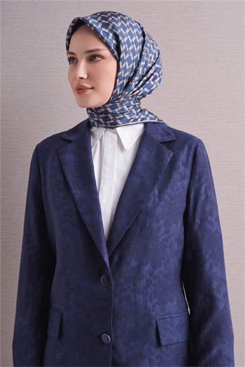 Armine İpek Eşarp 2027 Kış - 9636-34 İndigo Twill