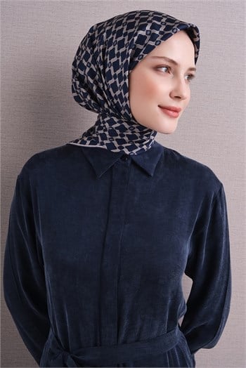 Armine İpek Eşarp 2027 Kış - 9636-57 Lacivert Twill