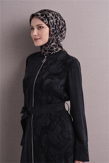 Armine İpek Eşarp 2027 Kış - 9638-02 Siyah Taş Sura