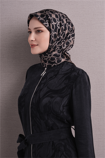 Armine İpek Eşarp 2027 Kış - 9638-02 Siyah Taş Sura