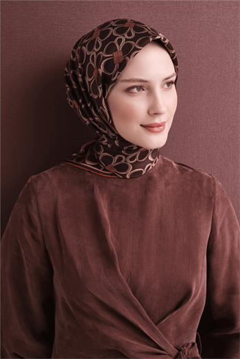 Armine İpek Eşarp 2027 Kış - 9638-03 Acı Kahve Twill