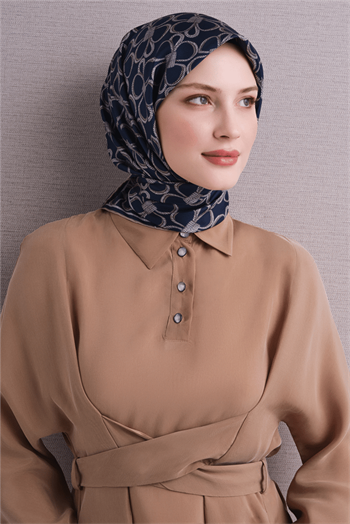 Armine İpek Eşarp 2027 Kış - 9638-03 Lacivert Twill