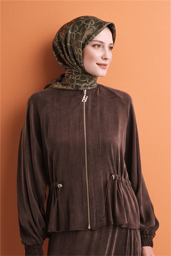 Armine İpek Eşarp 2027 Kış - 9638-32 Haki Twill