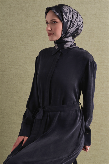 Armine İpek Eşarp 2027 Kış - 9645-50 Siyah Twill
