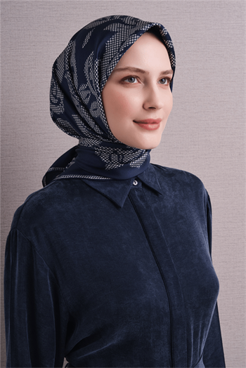 Armine İpek Eşarp 2027 Kış - 9645-51 Lacivert Twill