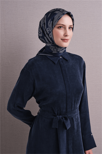 Armine İpek Eşarp 2027 Kış - 9645-51 Lacivert Twill