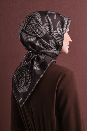 Armine İpek Eşarp 2027 Kış - 9645-53 Kahve Twill