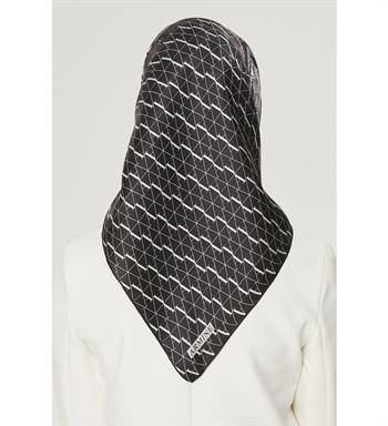 Armine İpek Eşarp Nostalji - 8519-88 Siyah Beyaz Twill
