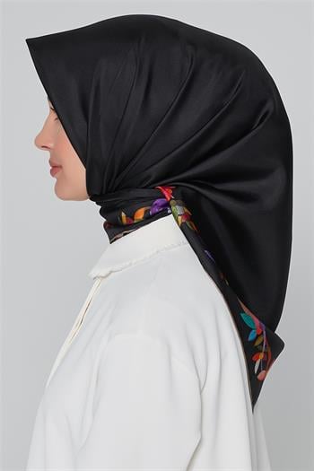 Armine İpek Eşarp Nostalji - 8064-09 Siyah Twill