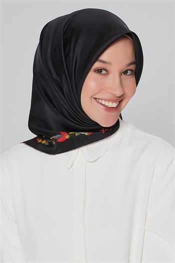 Armine İpek Eşarp Nostalji - 8064-09 Siyah Twill