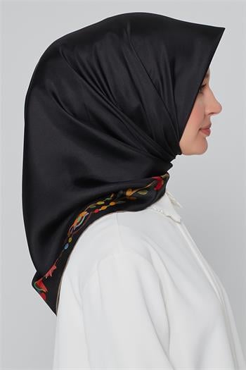 Armine İpek Eşarp Nostalji - 8064-09 Siyah Twill