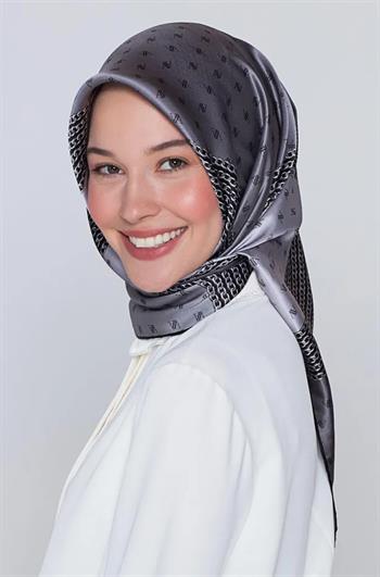 Armine İpek Eşarp Nostalji - 8113-08 Gri Füme Twill